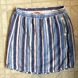 Ruby Rd. Women Size 6P Blue Striped Summer Fun Skirt -Skort